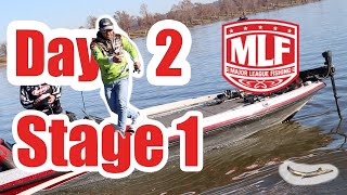 She was BARELY HOOKED!!! - Day 2 MLF BPT STAGE 1 MONROE Louisiana Bass Fishing