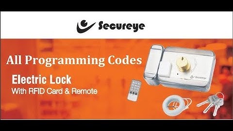 Secureye S-ELCR || All Programming Codes