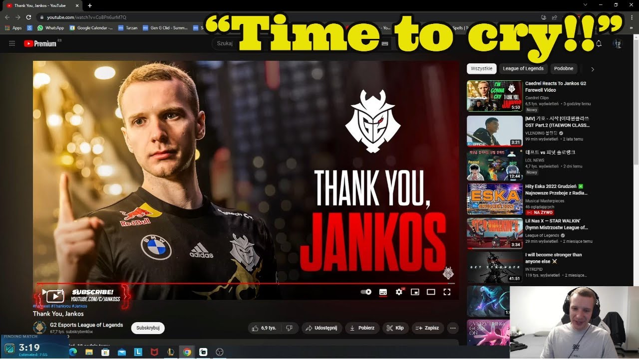 Jankos Reacts To G2's Farewell Video For Him!!