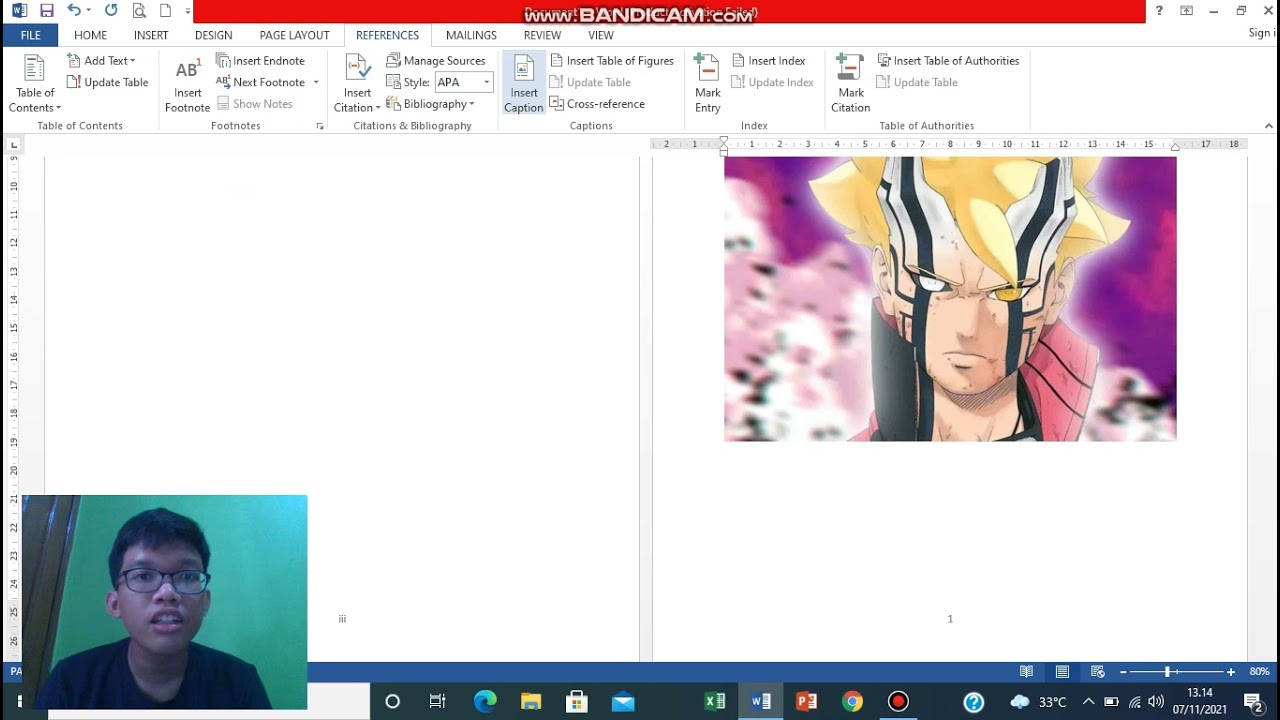 tutorial cara membuat daftar isi,  gambar,  tabel, serta menambahkan page number dan insert caption