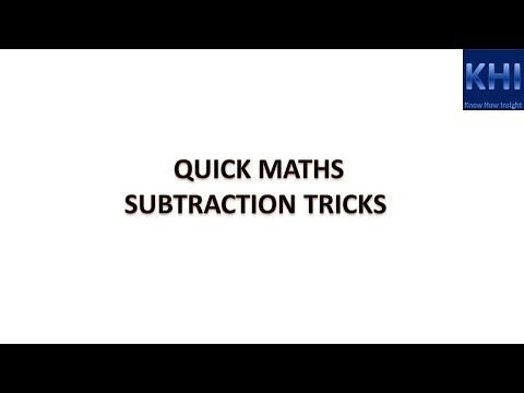 Subtraction, Math Tricks, Easy Subtraction for competitive exams - YouTube