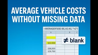 How To Average Vehicle Prices Without Blank Cells