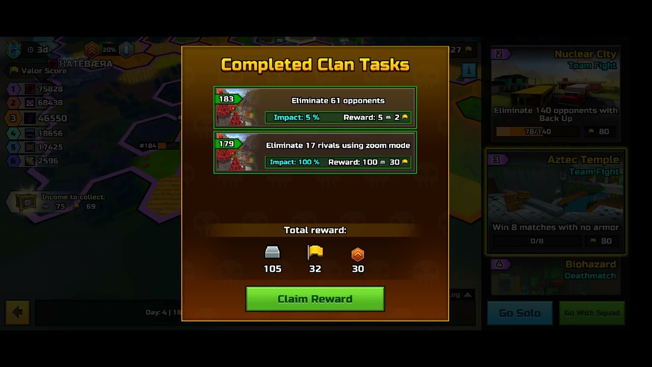 Pixel Gun Ranks Completed Clan Tasks 4 - 100% Impact - Pixel Gun 3D - PG3D - YouTube