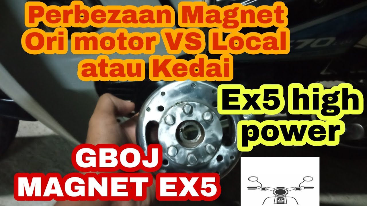 Perbezaan Magnet Ex5 high power Ori motor VS Local / kedai || Cara - cara buka dan pasang#