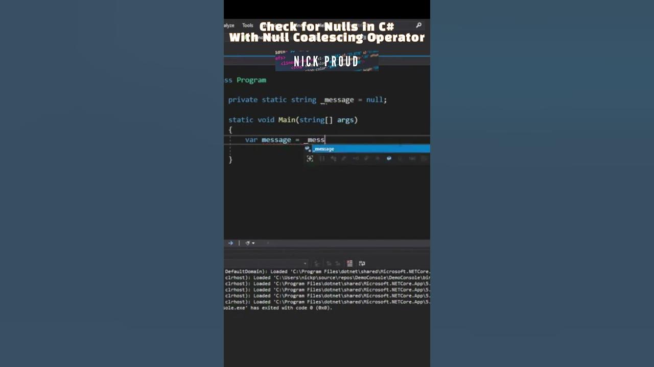 Null Checks in C with Null Coalescing Operator YouTube