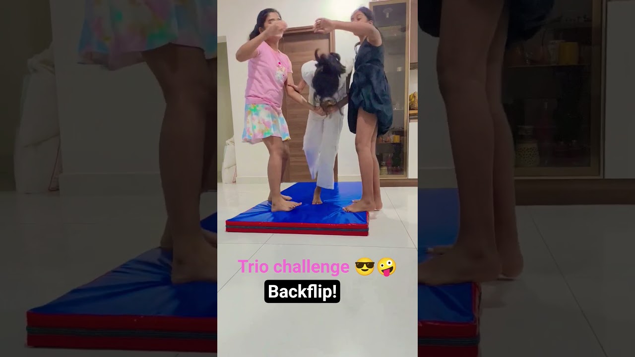 Trio challenge backflip .with my besties !!  
