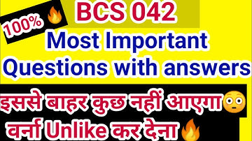 Bcs 042 100/100 Marks Strategy | Most Important Questions | Bcs 42 | Bca Studies