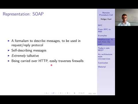 Verteilte Systeme, Kapitel 3e,  WebServices: WSDL, SOAP, XML and HTTP