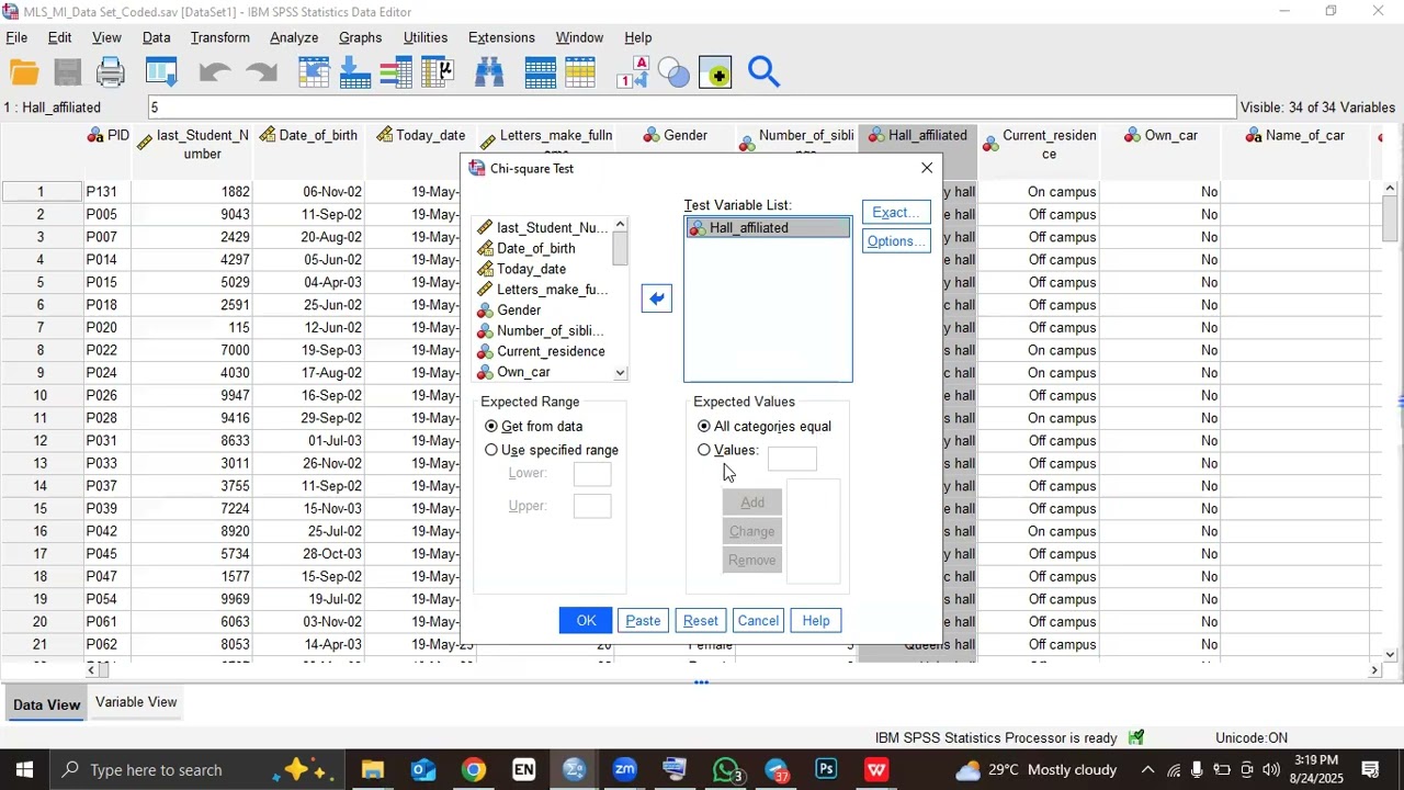 Chi-Square Goodness of Fit Practical Example. Lesson 7
