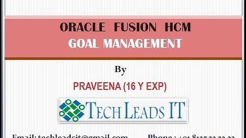 Oracle Fusion HCM online training - GOAL MANAGEMENT