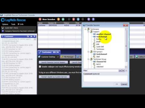 LogMeIn Rescue - Active Sessions Tool Bar