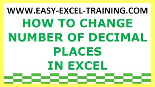 Task 68 - How to change number of decimal places in Excel - EXERCISES FOR BEGINNERS