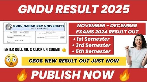Gndu Result 2025 Publish Now 🔥 CBGS New 😱 1st / 3rd / 5th Sem ✍️ Result News Today | Latest Update