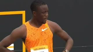 Men's 100m Results - Los Angeles Grand Prix: Kyree King vs Letsile Tebogo