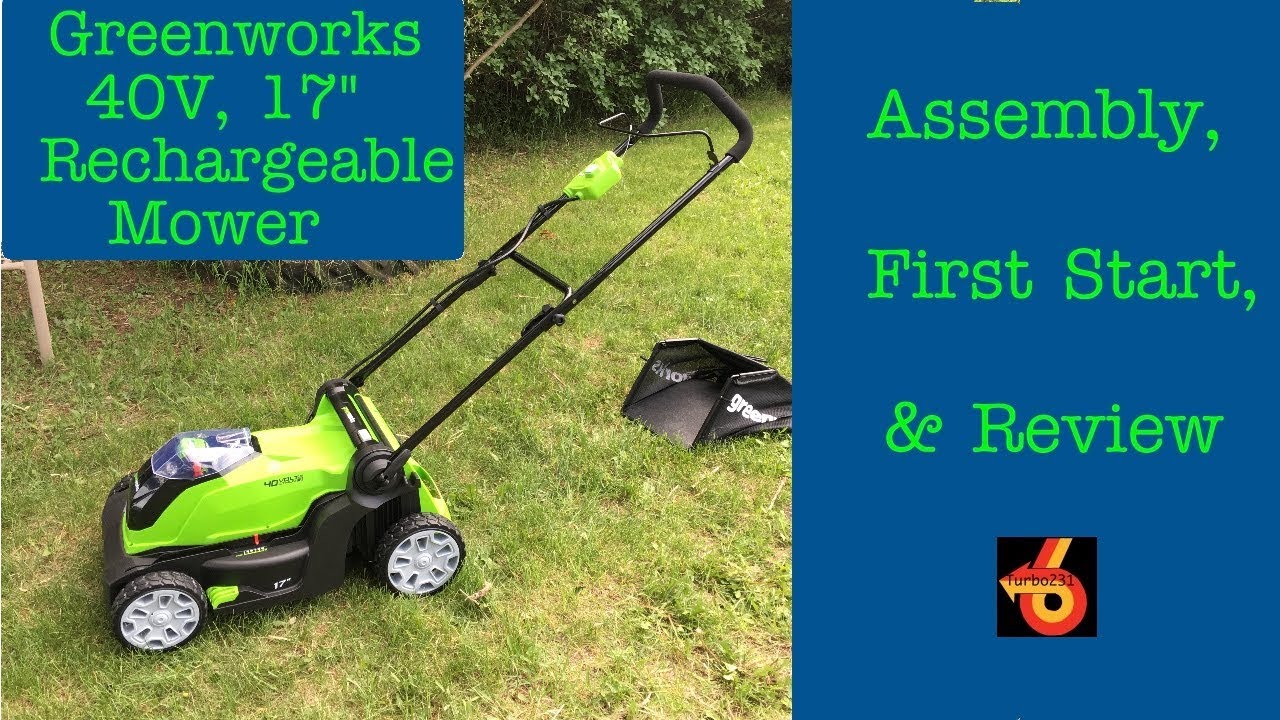 Greenworks 40V Cordless 17" mower Assembly, First run, and Review