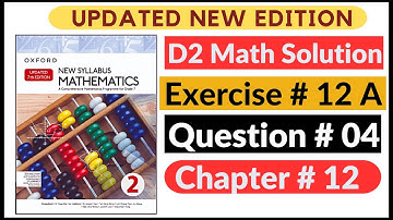 Exercise 12a Question # 04 d2 Math