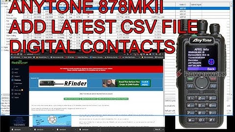 ANYTONE 878MKII -Load Digital contact List 2021