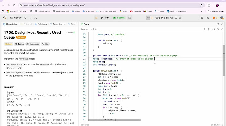 1756. Design Most Recently Used Queue | LeetCode Premium Google
