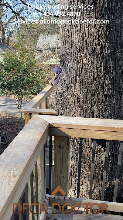Deck Handrail Sanding Project Atlanta, GA  | #decksanding #atlantaga #atlantadeckdoctor