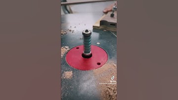 Check out this double bearing flush bit in the Makita router, cutting the profile with template