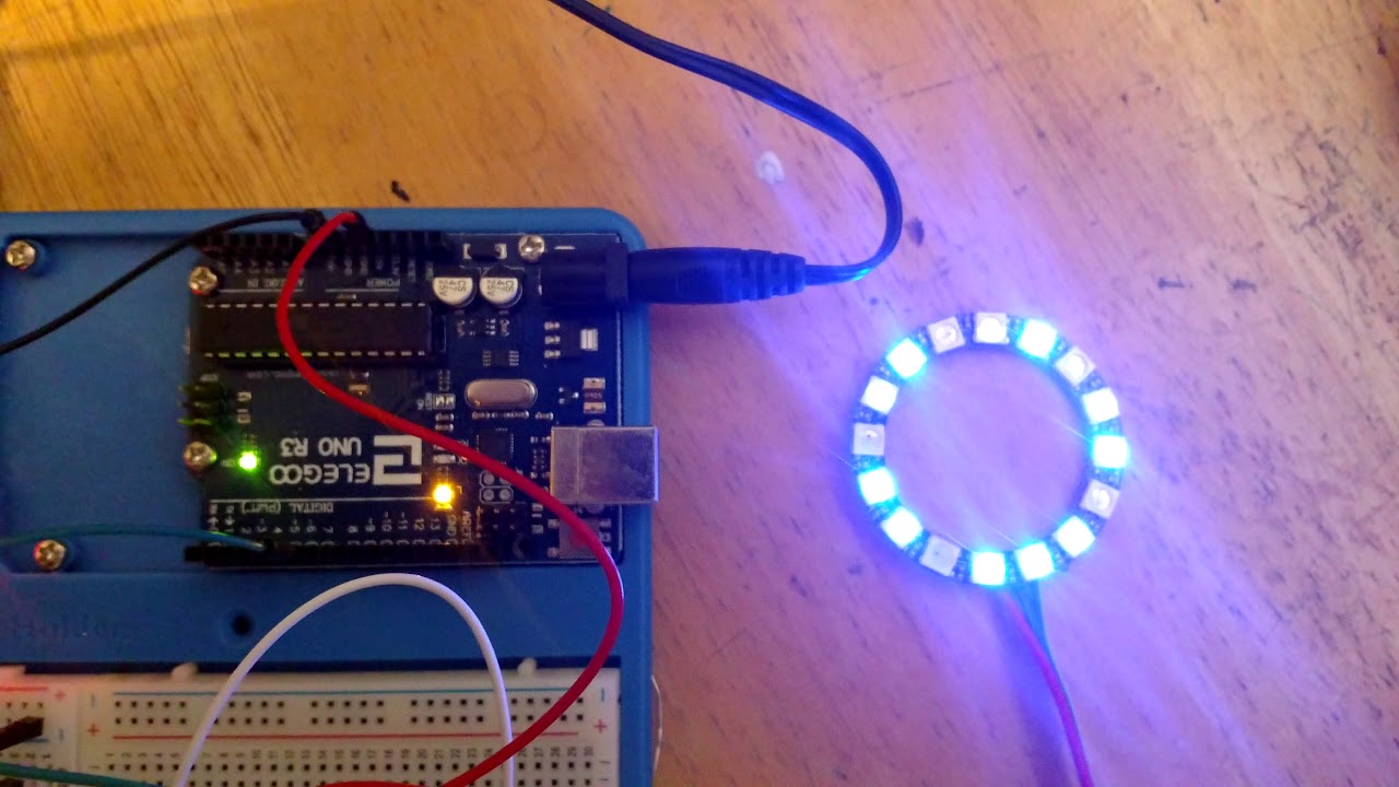 Arduino control of a 16 LED multicolor ring - very fast - YouTube