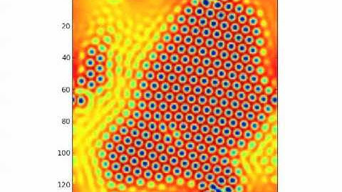 Phase field crystal simulation of three randomly oriented grains