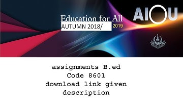 assignments b.ed  code 8601  first semster
