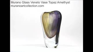 26-5220E Murano Glass Veneto Vase Topaz Amethyst