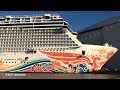 NORWEGIAN JOY | test of the spectacular alarm system with ship horn | 4K-Quality-Video