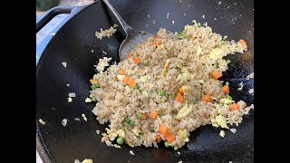 Fried Rice in a Lodge Cast Iron Wok