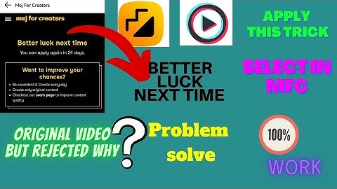 Moj mfc better luck next  problem solve 🔥[why original  video  rejected? ]