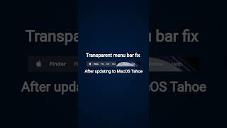 How to Show Menu Bar Background on macOS Tahoe (Fix Transparent Menu Bar) #shorts