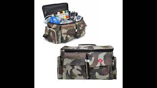 PAHAL 18 Inch Combat Medic First Aid Trauma Kit Bag | Heavy Duty Portable Medical Instrument & Vaccination Bag | 11 Pockets & 3 Compartments | Empty video