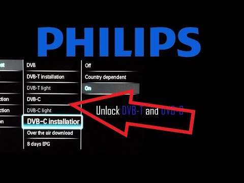 Philips TV. Unlock DVB-T and DVB-C tuners with Service Menu
