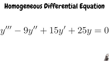 Homogeneous Linear Third Order Differential Equation y