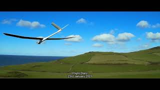 A Short Flight In The Winter Sunshine - Topmodel CZ Olympic Electric Glider - 23rd January 2021