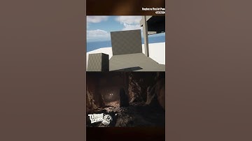 Graybox compared to the art implementation. #indiegame #devlog #IndieGameDev #gamedev #leveldesign