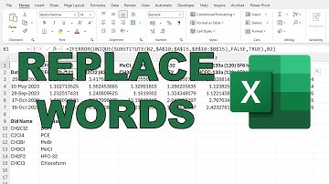 How to substitute multiple words at once in excel