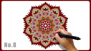 Easy And Fun Medallion Drawing Tutorial | Learn To Draw A Colorful Medallion