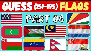 Guess the Flag Quiz Challenge!🌍 From (151-195) How Many Can You Get Right Part 04🌟🌟Countries Flag🏆