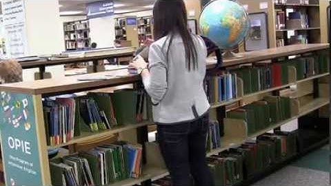 OPIE readers and first floor of Alden Library