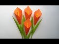 DIY: How to Make Calla Lily Paper Flower !!! Very Easy Origami Flower for Beginners !!!