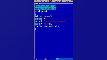 Print a sum of odd number  in C language in turbo C #shorts🔥