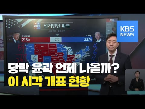[개표 현황] 당선자 언제 결정될까...이 시각 선거인단 확보 연황  (5일, 07:00) / KBS뉴스(News)