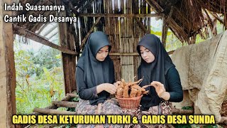 Gadis Desa Cantik Keturunan TURKI Dan Gadis Desa Sunda, Panen Singkong di Kebun || Girl Rural Life