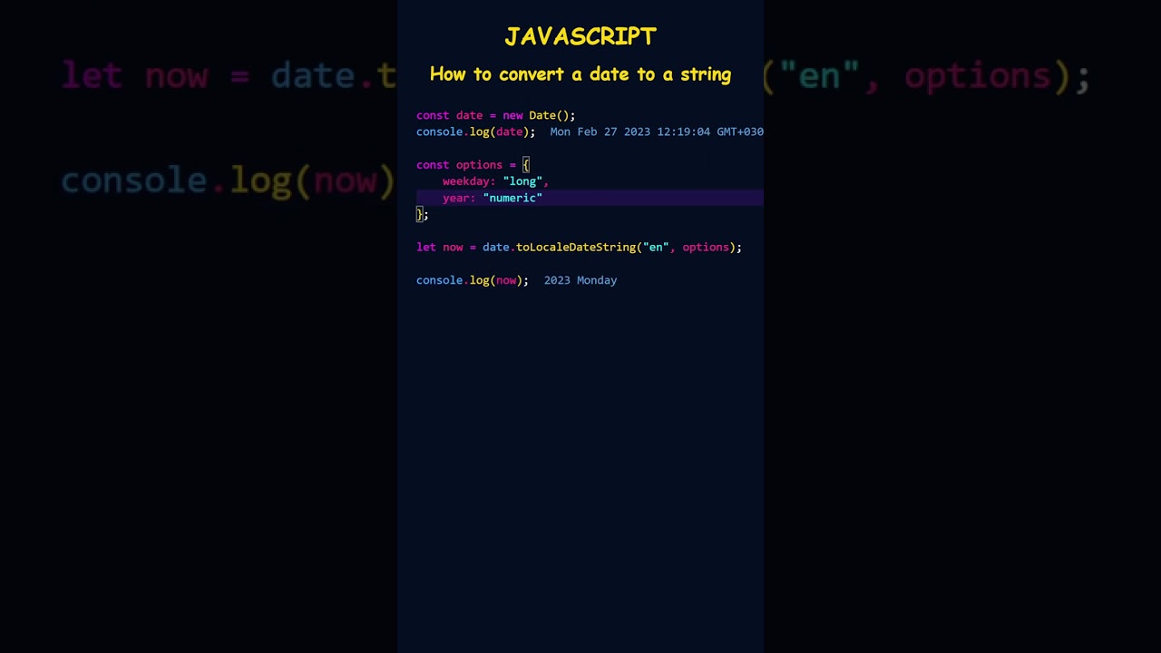 How do I convert a date to a string in JavaScript?