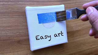 Evening full moon acrylic painting tutorial on tiny canvas