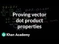 Proving vector dot product properties | Vectors and spaces | Linear Algebra | Khan Academy