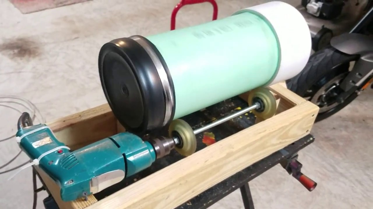 Homemade brass wet tumbler with 6" PVC pipe