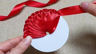 Super Easy Ribbon Flower Making with Paper - Amazing Trick - Hand Embroidery Flowers - Sewing Hack